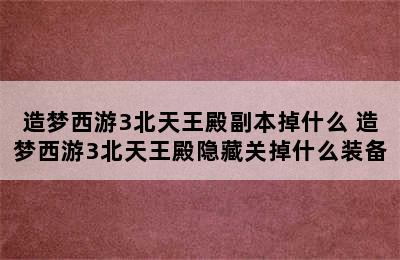 造梦西游3北天王殿副本掉什么 造梦西游3北天王殿隐藏关掉什么装备